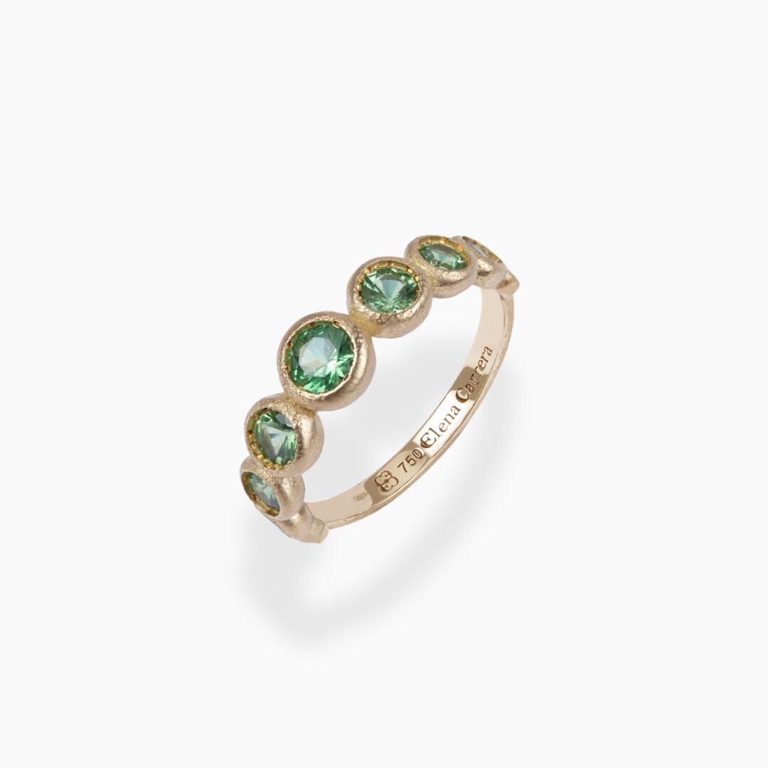 Anillo 9 Bubbles – Oro Amarillo 18k y Tsavoritas Rings Elena Carrera 