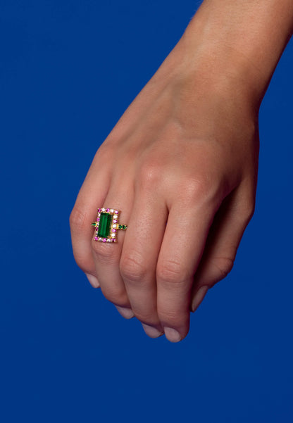 Anillo Rivoli Fucsia y Verde Rings LAVANI 