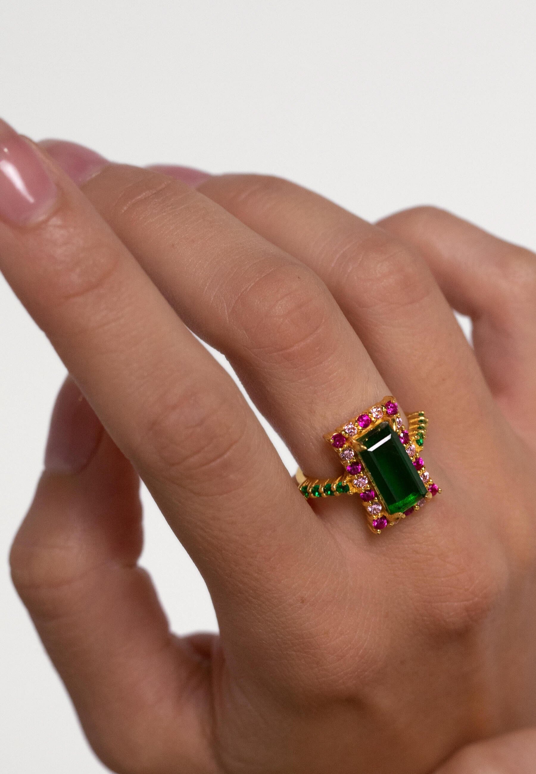 Anillo Rivoli Fucsia y Verde Rings LAVANI 