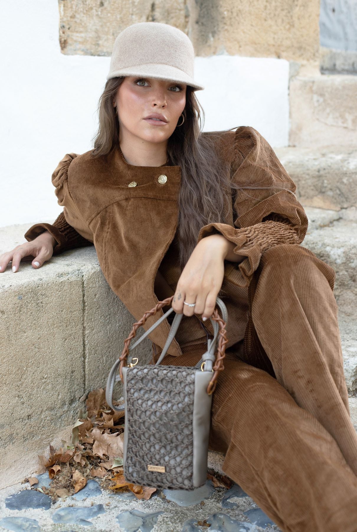 Anne Cap Taupe Hats Zahati 