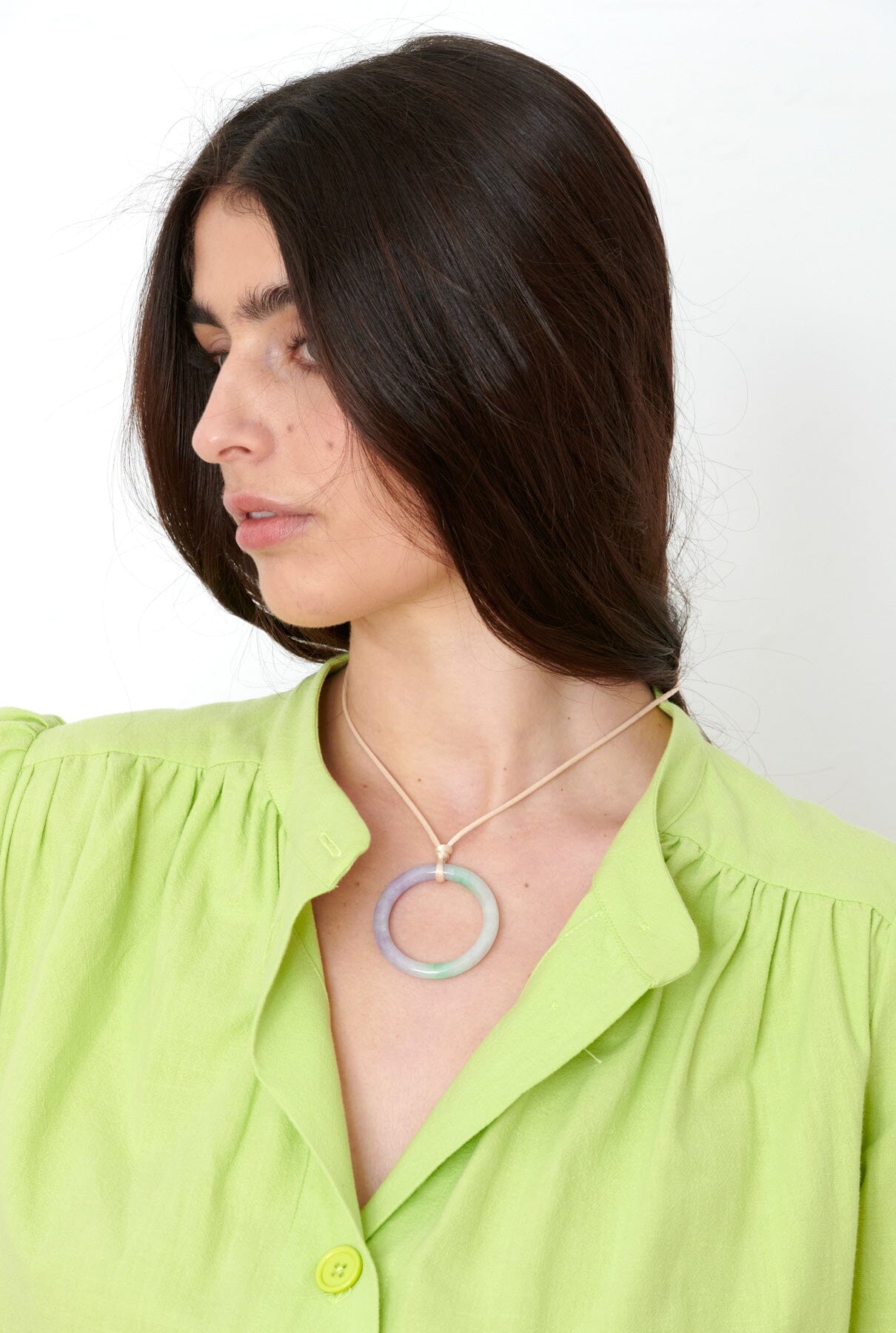 Aro jade con cordón Earrings SOY FASCINANTE 