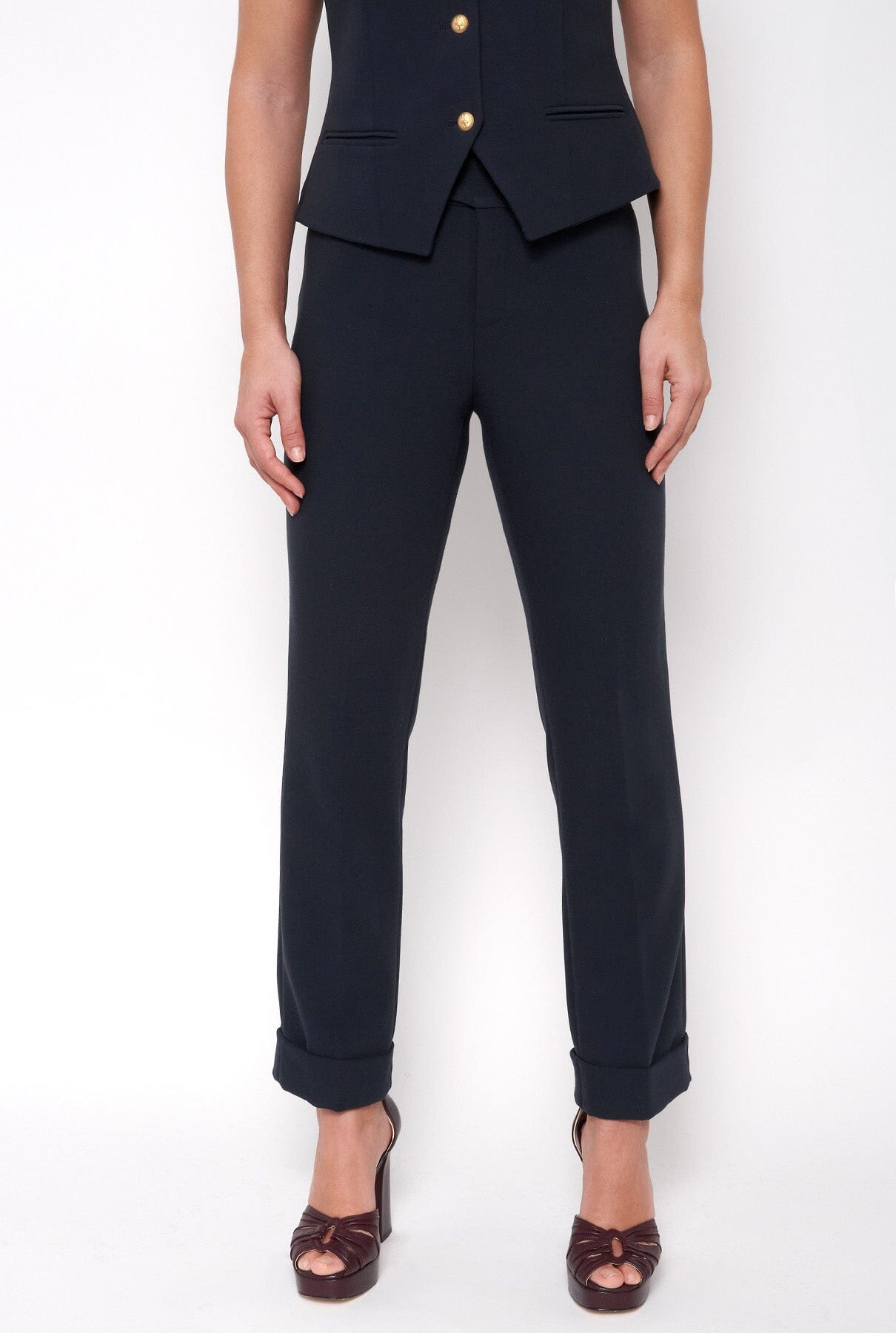 ATELIER 02 BLACK BUCKLE TROUSERS Pants The Extreme Collection 