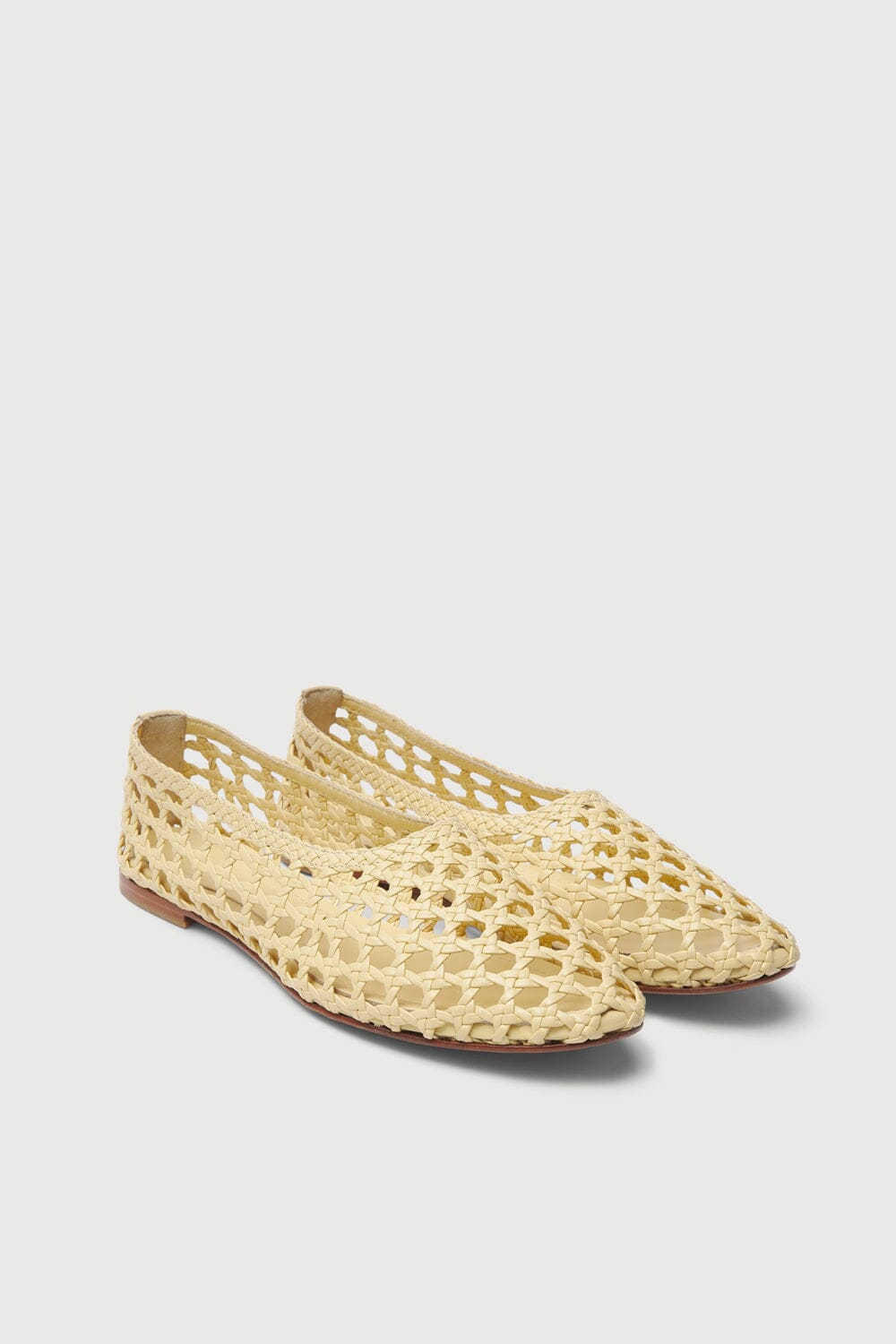 Ava Ballet Flats in Vanilla Woven Leather Flat shoes AUGUSTA 