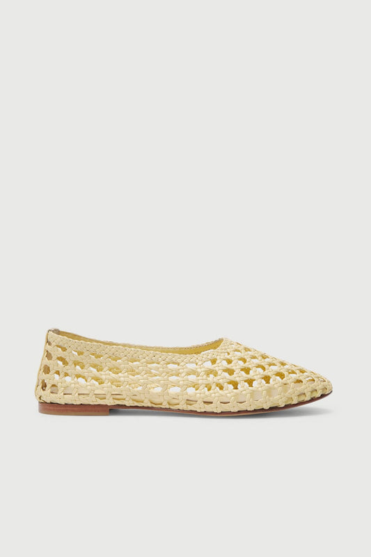 Ava Ballet Flats in Vanilla Woven Leather Flat shoes AUGUSTA 