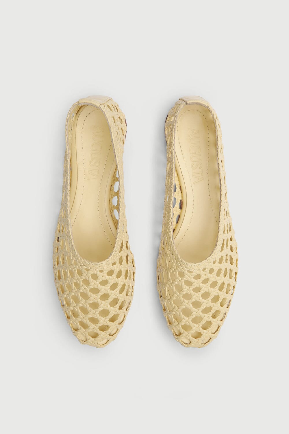 Ava Ballet Flats in Vanilla Woven Leather Flat shoes AUGUSTA 