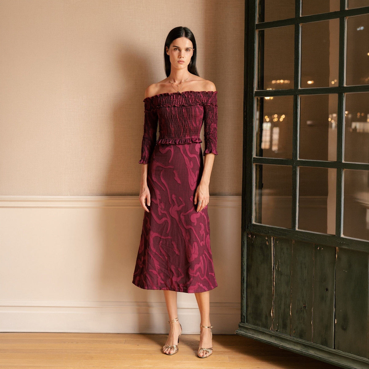 Bardot Textured Dress Dresses Vano Studio 