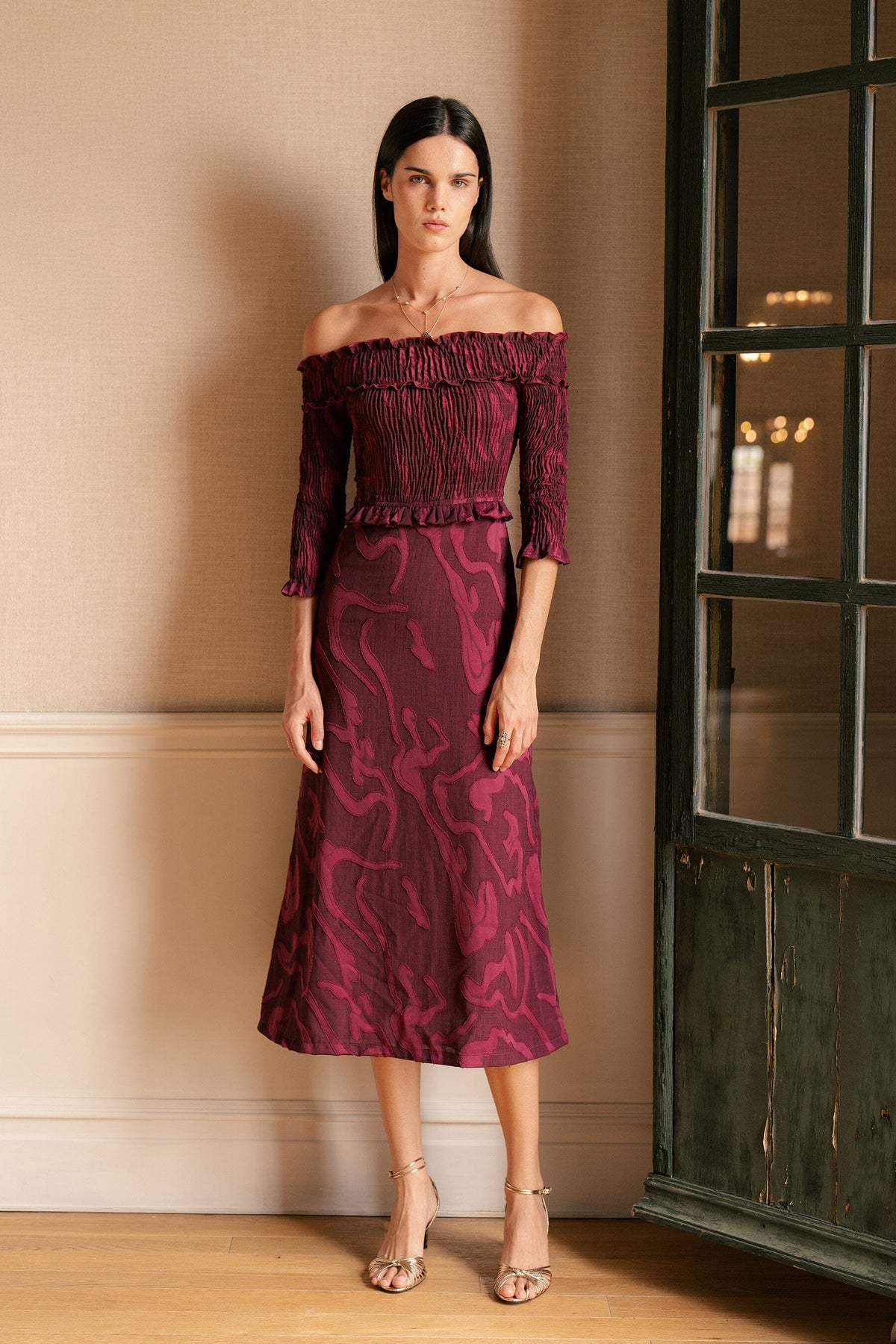Bardot Textured Dress Dresses Vano Studio 