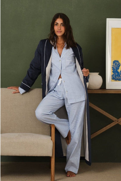 Batín Mujer Azul Índigo Sleepwear Vicky Bargalló 