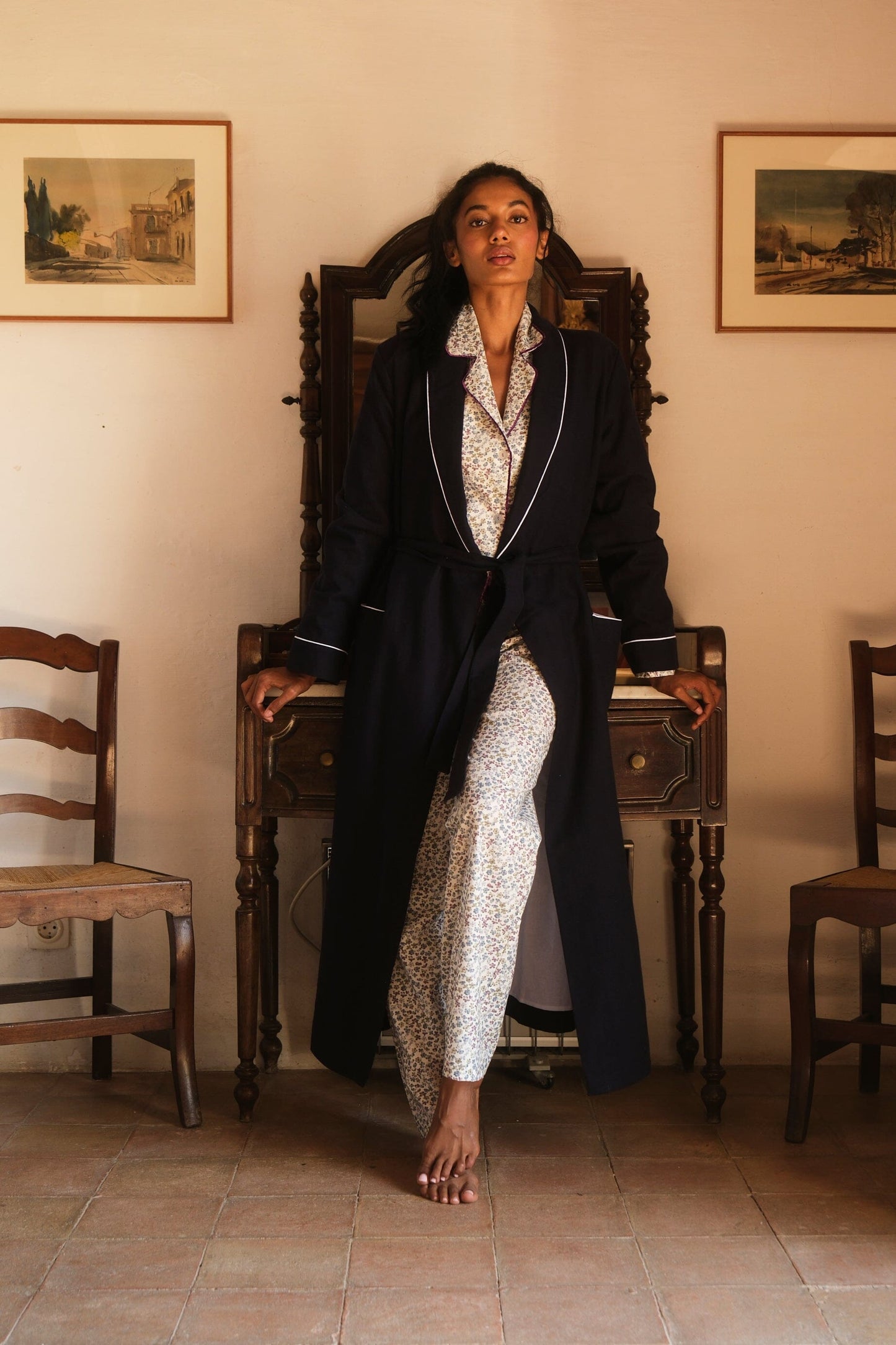 Batín Mujer Azul Navy Robe Vicky Bargalló 