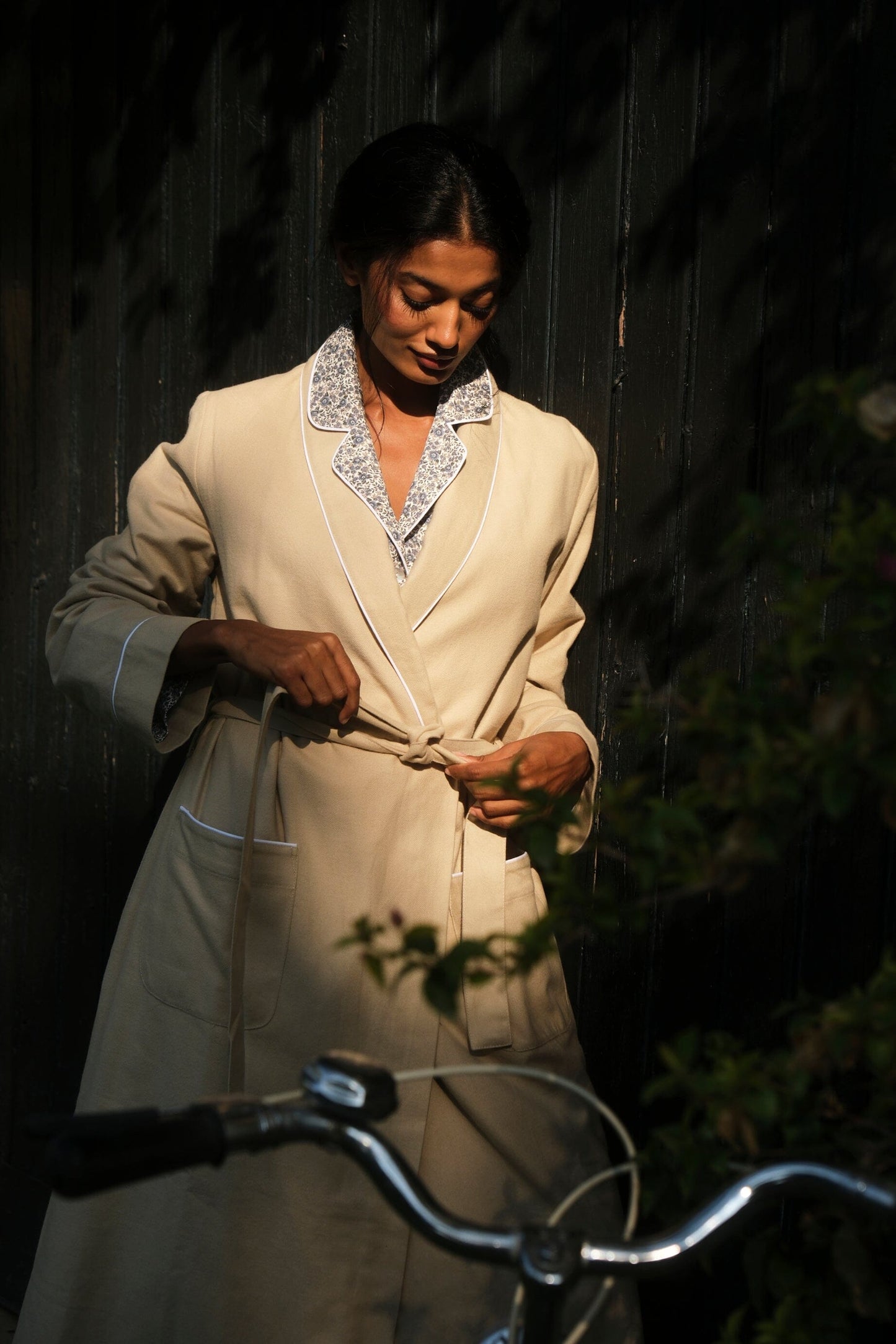 Batín Mujer Beige Robe Vicky Bargalló 