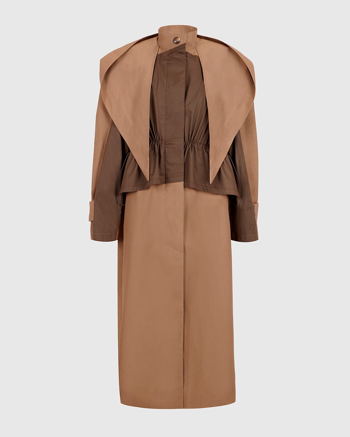 Beige and green hooded trench-coat Coats Boscoier 