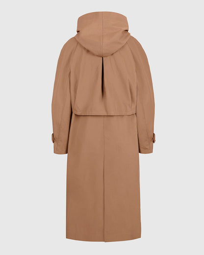 Beige and green hooded trench-coat Coats Boscoier 