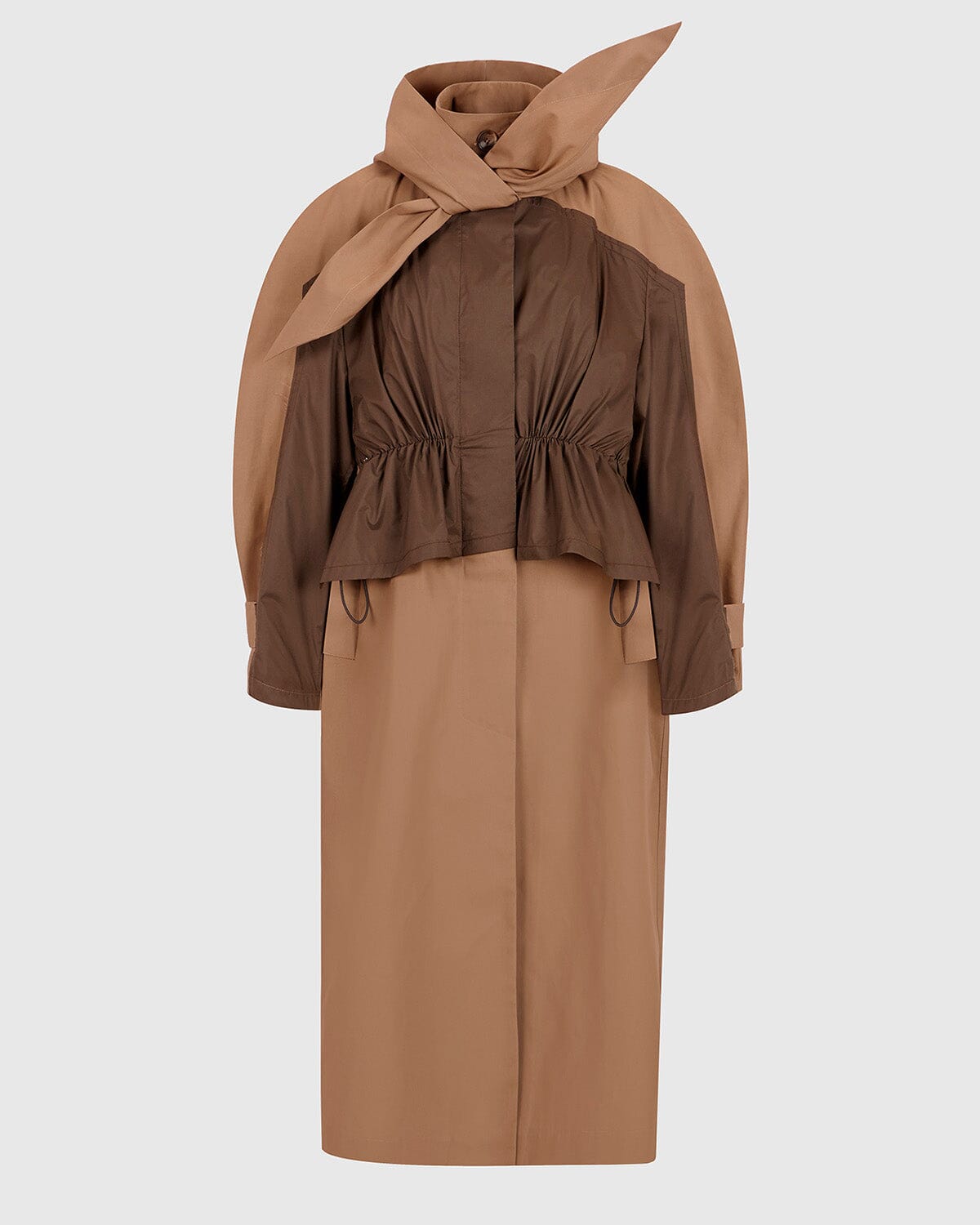 Beige and green hooded trench-coat Coats Boscoier 