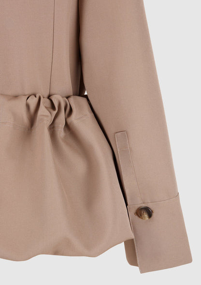 Beige virgin wool trench-coat Coats Boscoier 