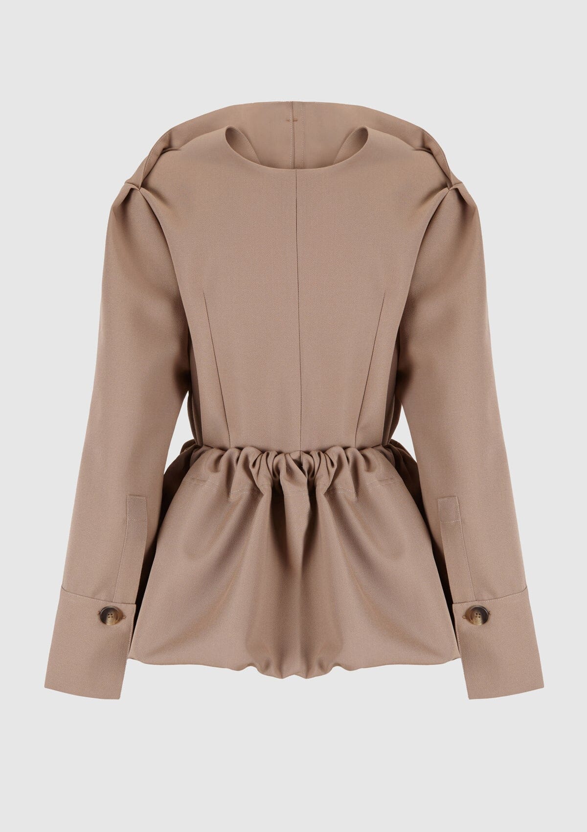Beige virgin wool trench-coat Coats Boscoier 