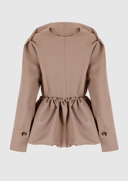 Beige virgin wool trench-coat Coats Boscoier 