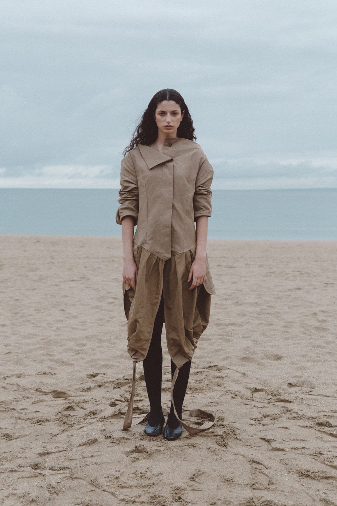 Beige virgin wool trench-coat Coats Boscoier 