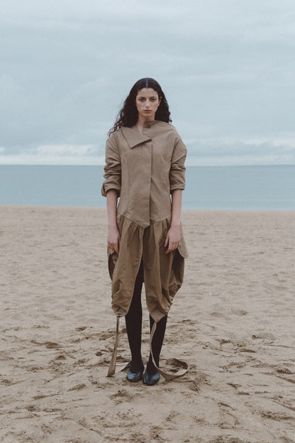 Beige virgin wool trench-coat Coats Boscoier 