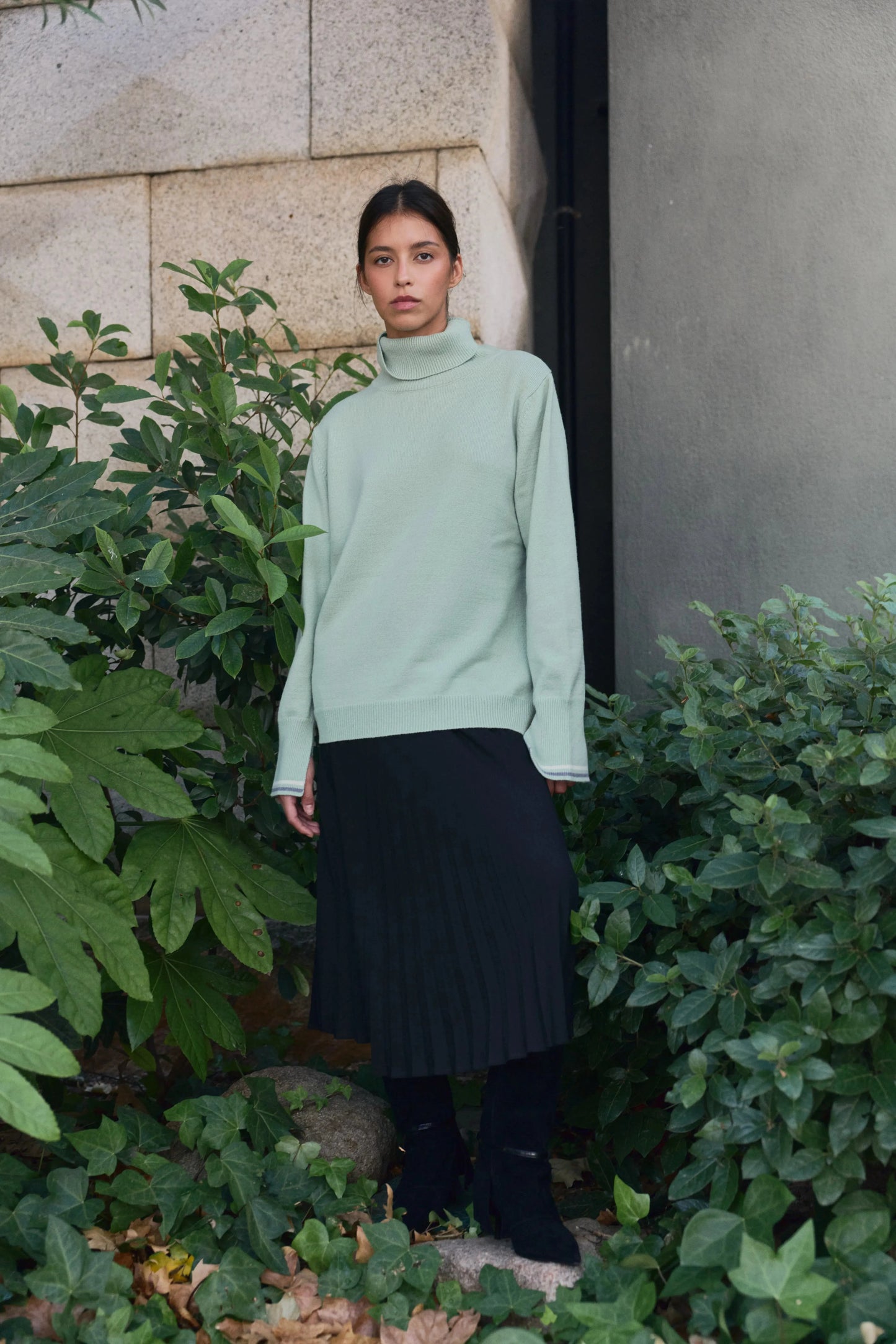 Berta Cashmere blend Crew Neck Mint Green Sweaters Laia Alen 