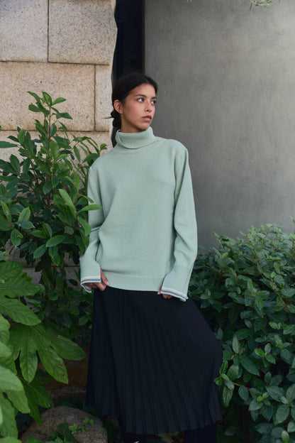 Berta Cashmere blend Crew Neck Mint Green Sweaters Laia Alen 
