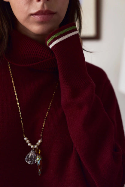 Berta Cashmere blend Crew Neck Wine Sweaters Laia Alen 