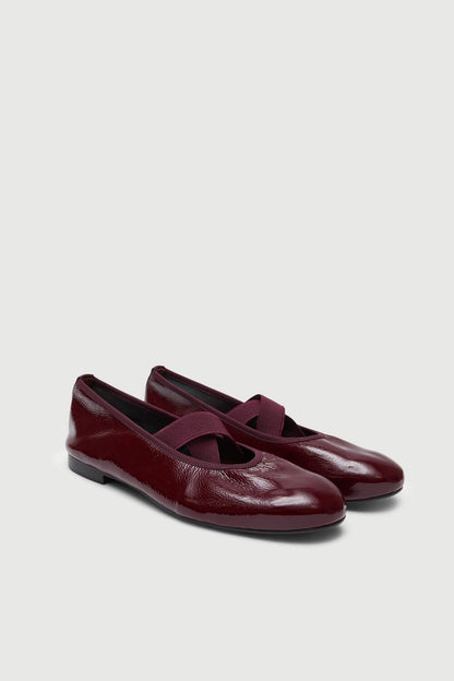 Bettina Ballet Flats in Burgundy Patent Leather Flat shoes AUGUSTA 
