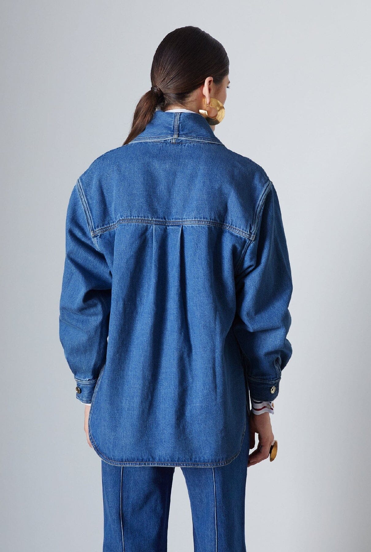 Bianca Overshirt Dark Denim Jackets The Label Edition 