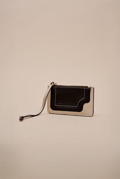 Binomio Good Grey Black Leather Zip Wallet Wallets & Purses RFB 
