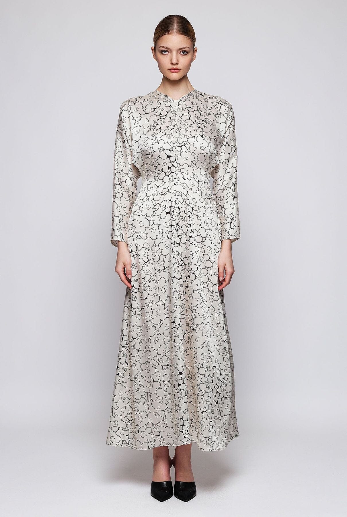 Black and white floral print dress Dresses Mirto 