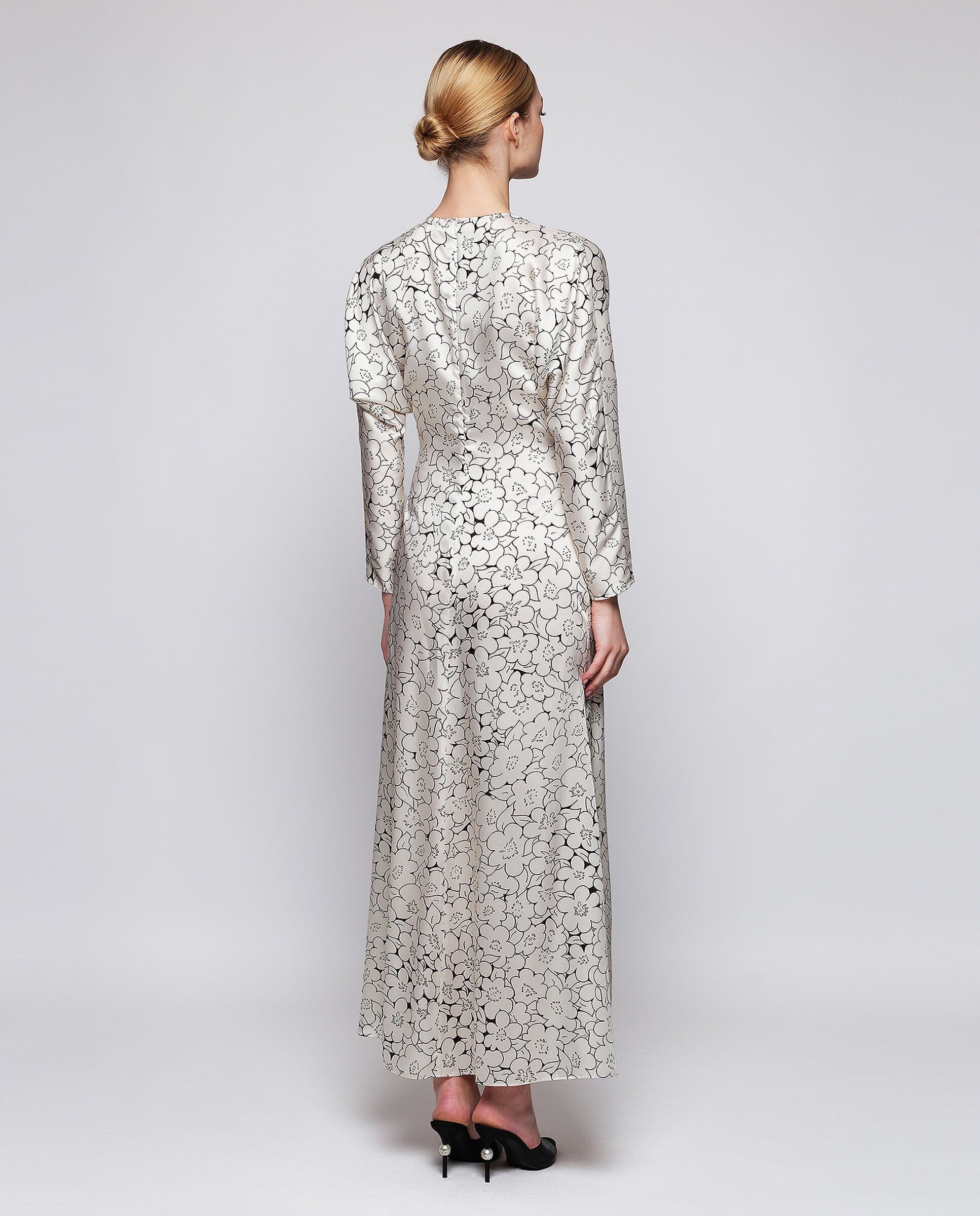 Black and white floral print dress Dresses Mirto 