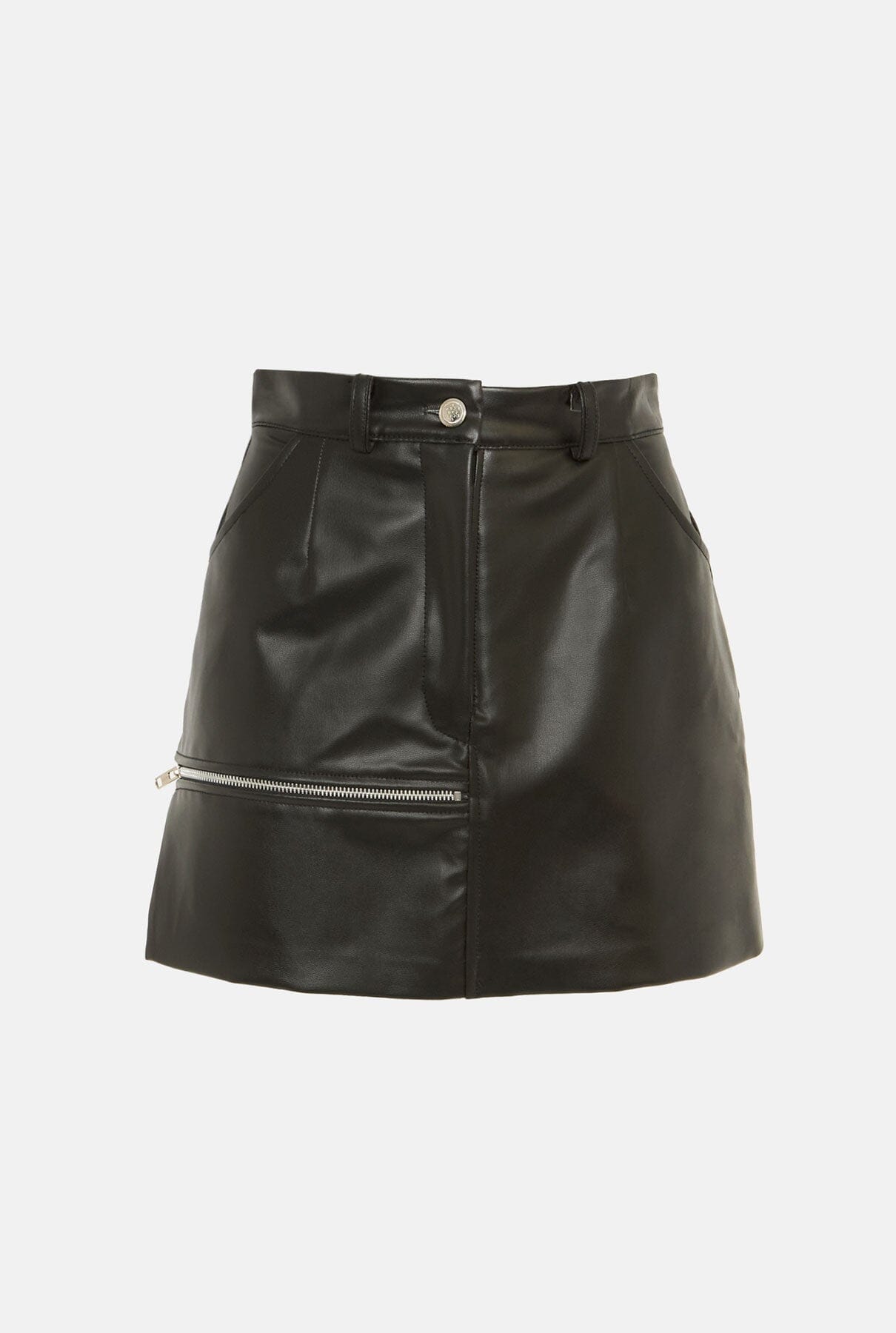 Black ecoleather miniskirt Skirts Habey Club 