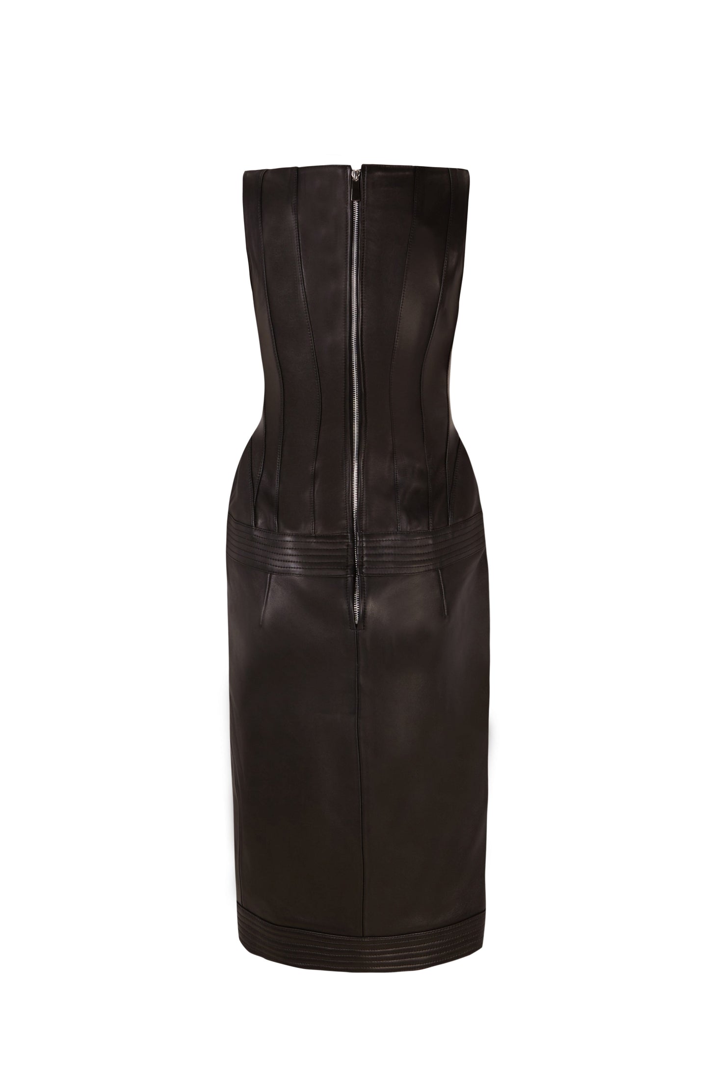 Black Leather Corset Dress Dresses PALOMO SPAIN 