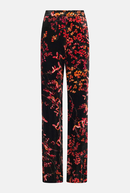 Black & red print velvet trousers Trousers Mirto 