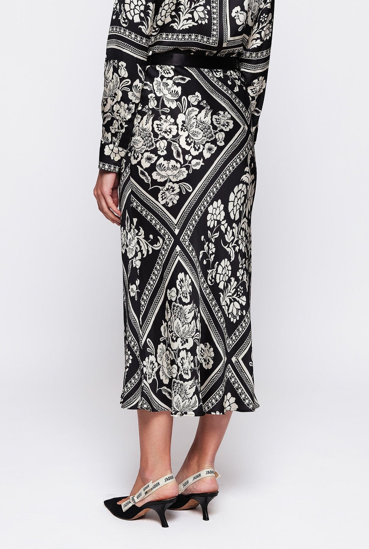 Black & white midi print skirt Skirts Mirto