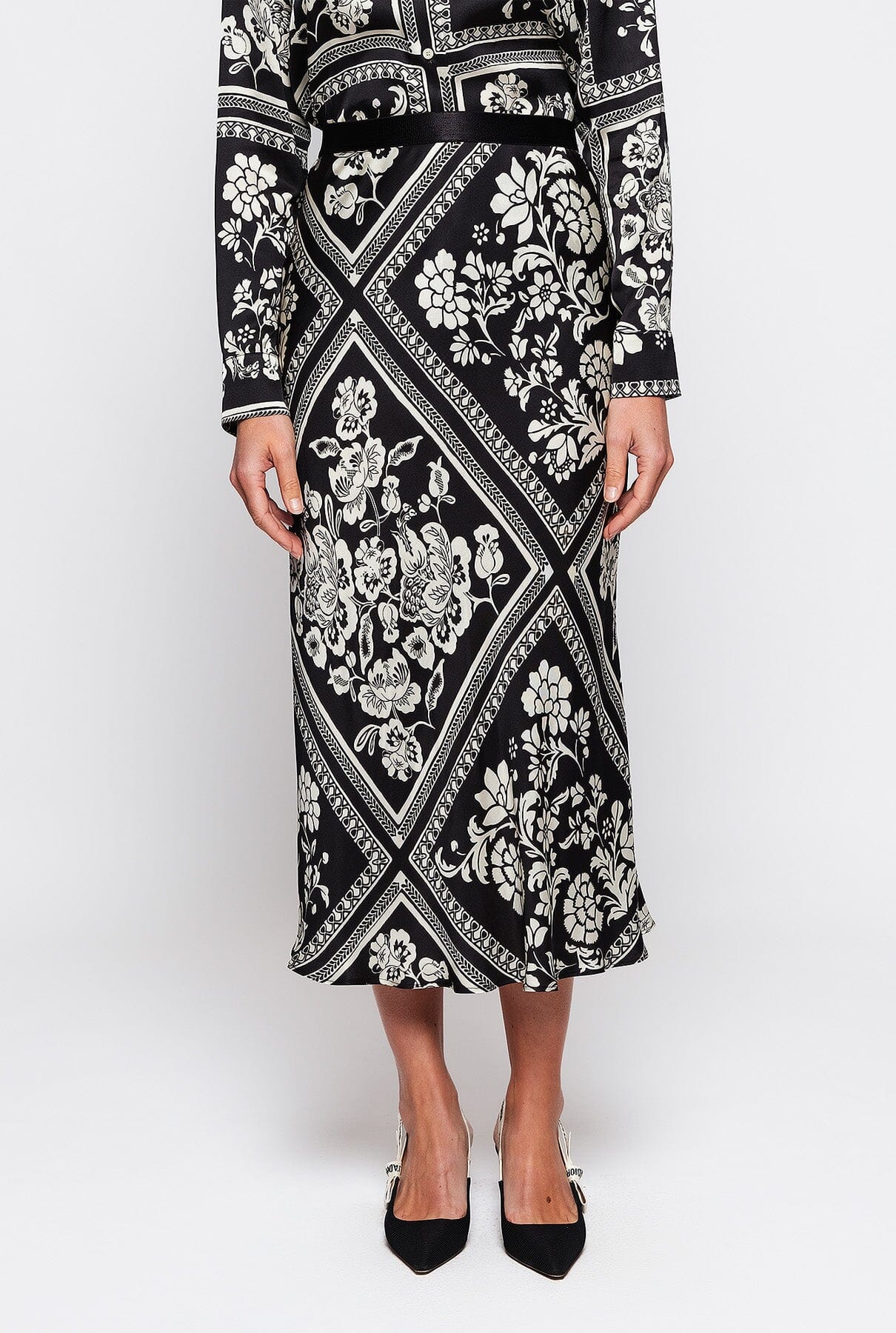 Black & white midi print skirt Skirts Mirto