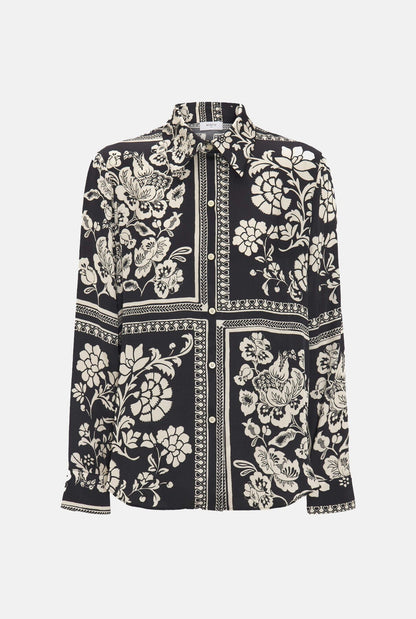 Black & white print fluid blouse Shirts & blouses Mirto 