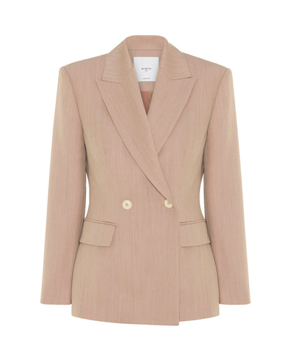 Blazer cruzada rosa de lana MUJER / CHAQUETAS & ABRIGOS / AMERICANAS Mirto 