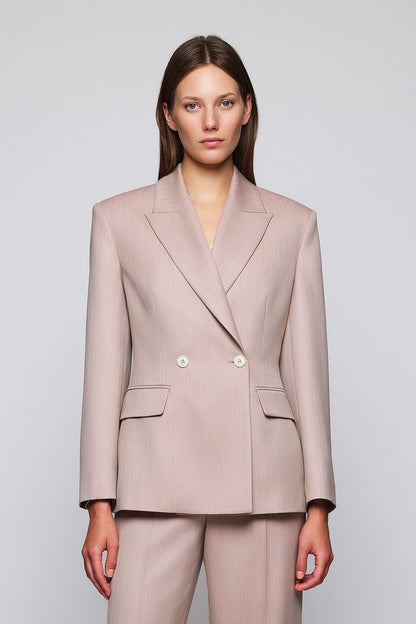 Blazer cruzada rosa de lana MUJER / CHAQUETAS & ABRIGOS / AMERICANAS Mirto XS / 36 