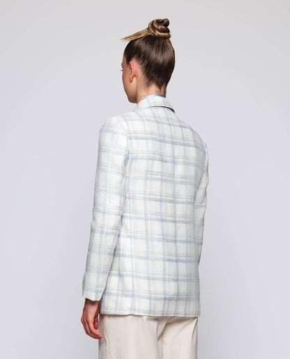 Blazer de cuadros en mezcla de lino. Jackets Mirto 