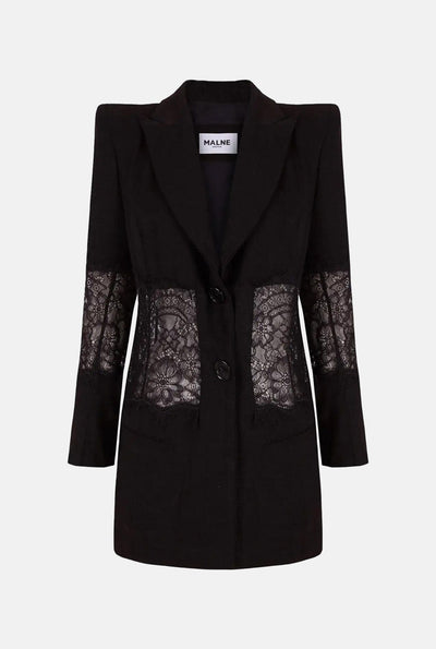Blazer de lino y encaje manga larga · Malne