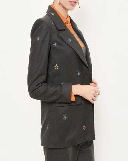 Blazer flores pintada Jackets Luciana Estudio 