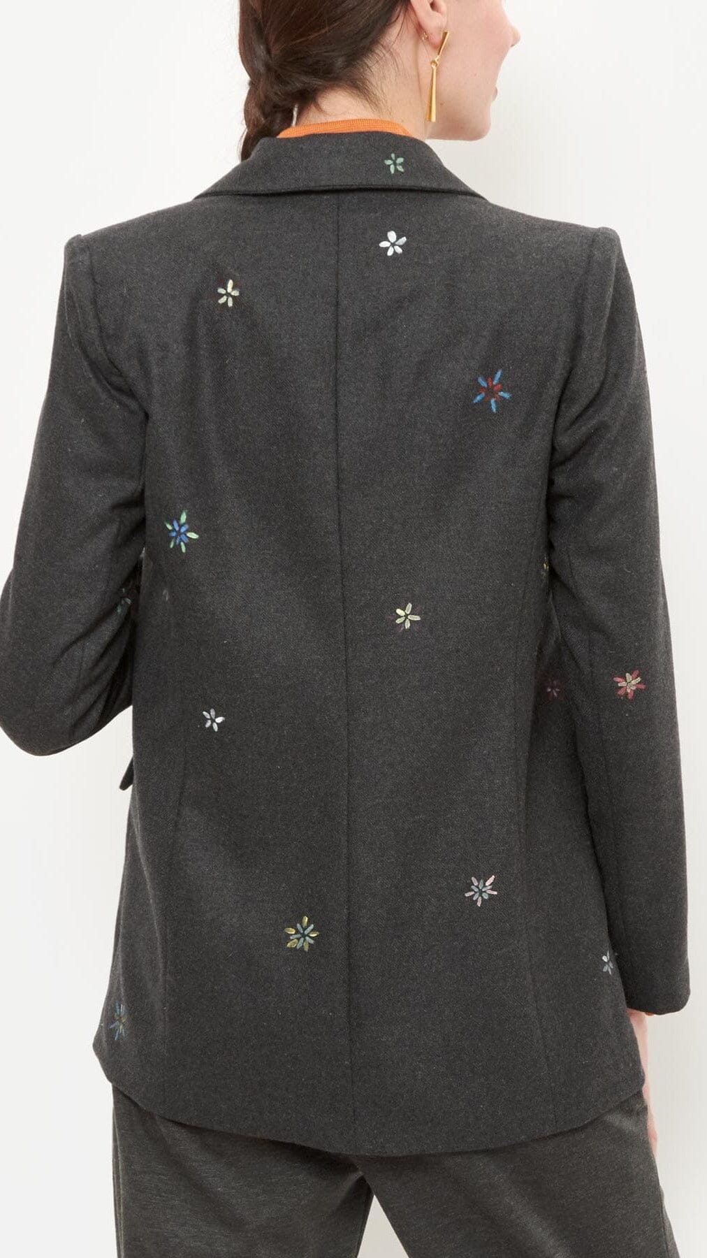 Blazer flores pintada Jackets Luciana Estudio 