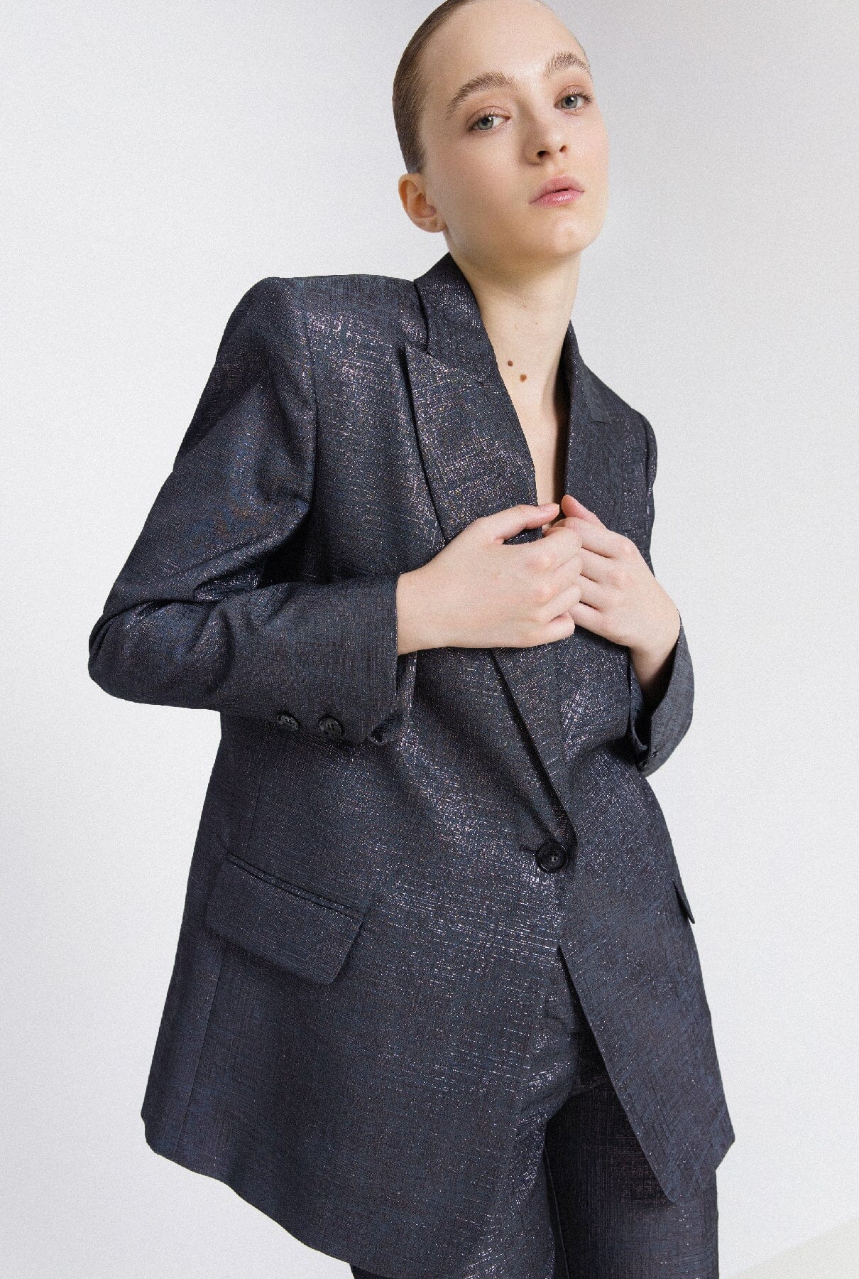 Blazer jacquard gris Jackets Bleis Madrid 