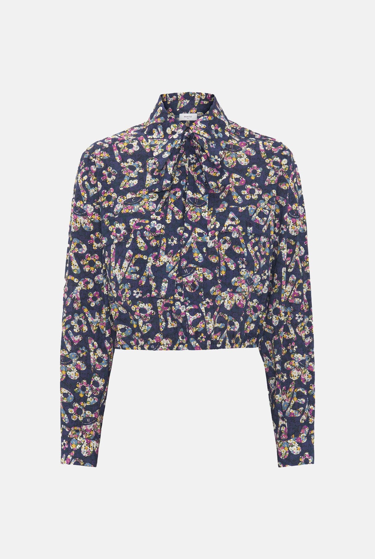 Blue cotton floral print shirt Shirts & blouses Mirto 