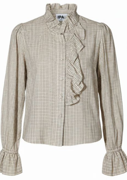 Blusa Alba Volantes Cuadros Gris y Rosa Shirts & Blouses IPA BRAND 