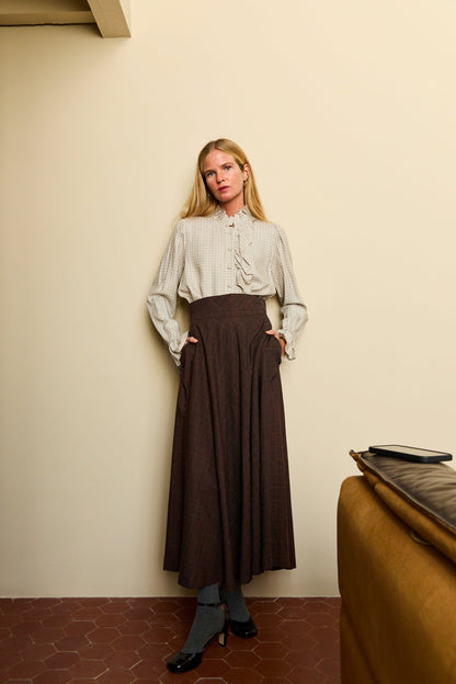 Blusa Alba Volantes Cuadros Gris y Rosa Shirts & Blouses IPA BRAND 