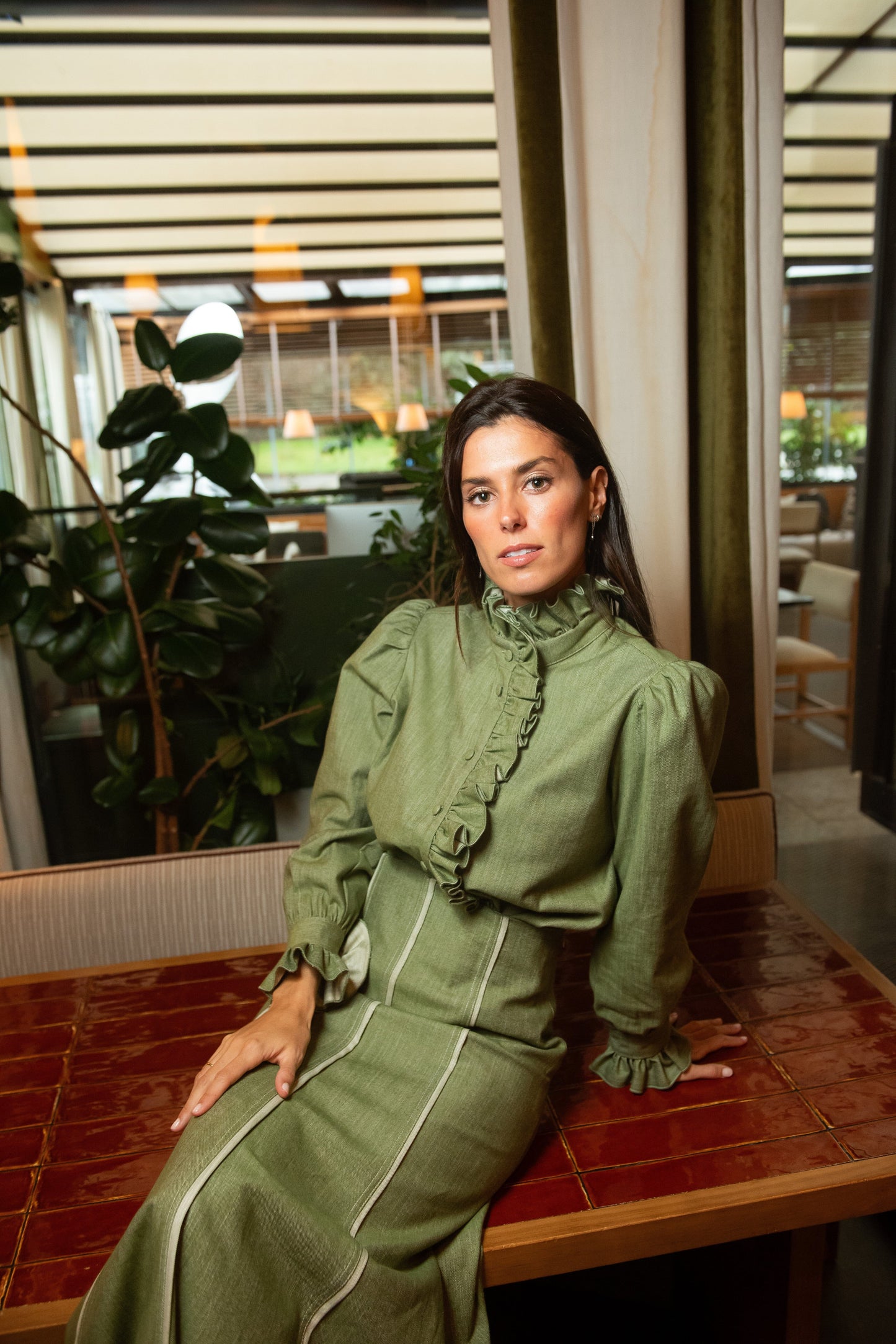 Blusa Aries Verde Volante Shirts & Blouses IPA BRAND 