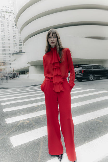 Blusa Crystal rojo Camisas Julise Magon 
