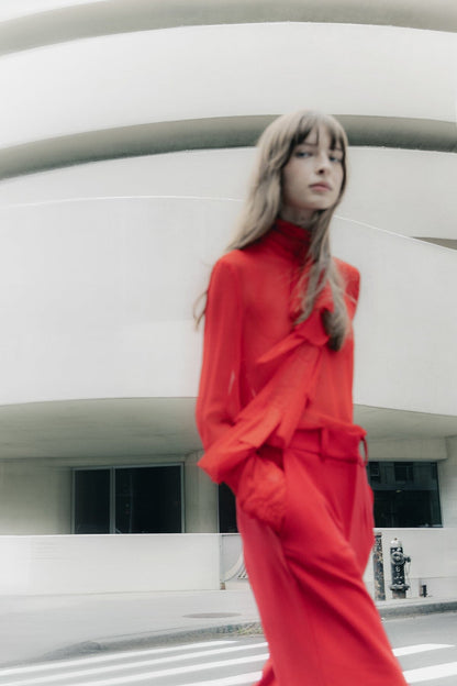 Blusa Crystal rojo Camisas Julise Magon 