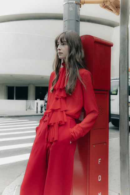Blusa Crystal rojo Camisas Julise Magon 